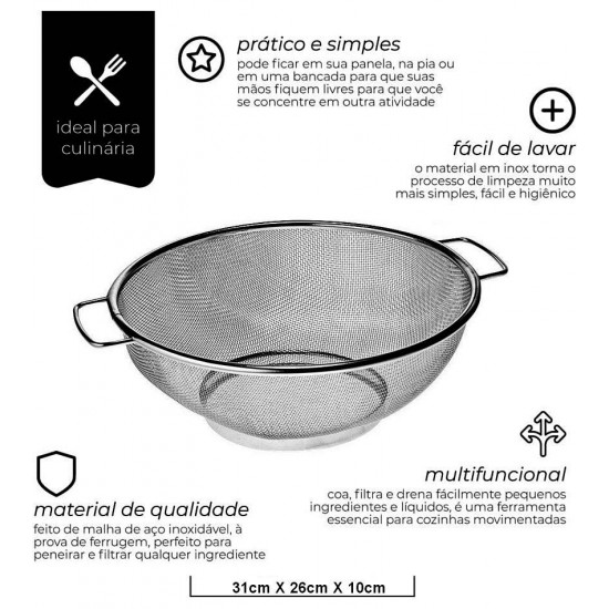Escorredor 26cm Multiuso Wire Inox